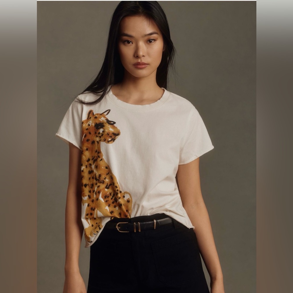 Lou Lou avenue Anthropologie cheetah tee medium
